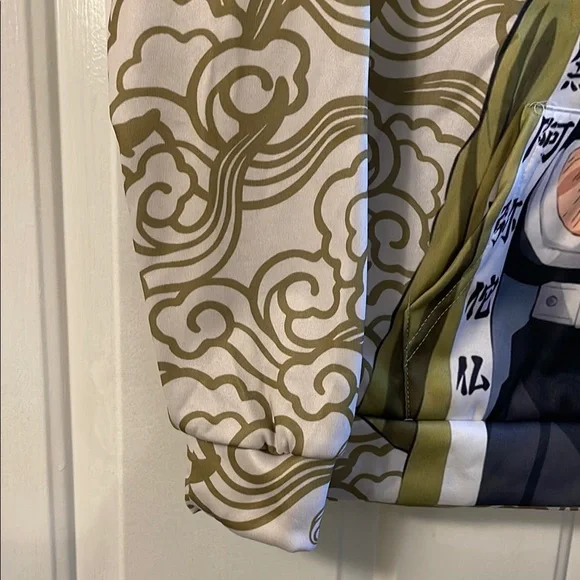 Anime Graphic Hoodie - Green and White - Picture 5 of 6